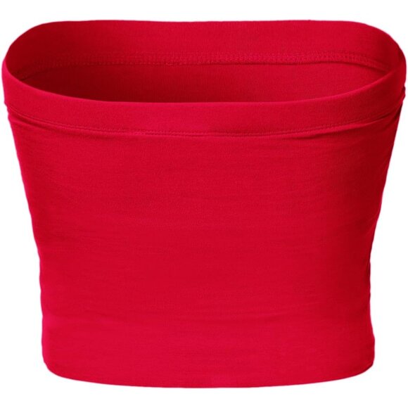 Women Cotton Crop Top Sleeveless Bandeau Backless Double Support Casual - Picture 3 of 6